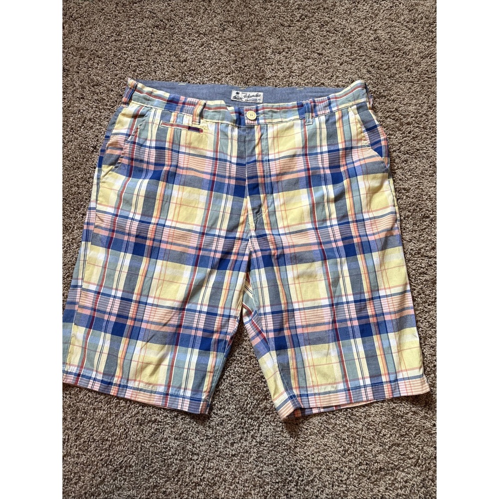 Men's Islandia Clothing Company Plaid Shorts Sz 38 Resort Wear Beach